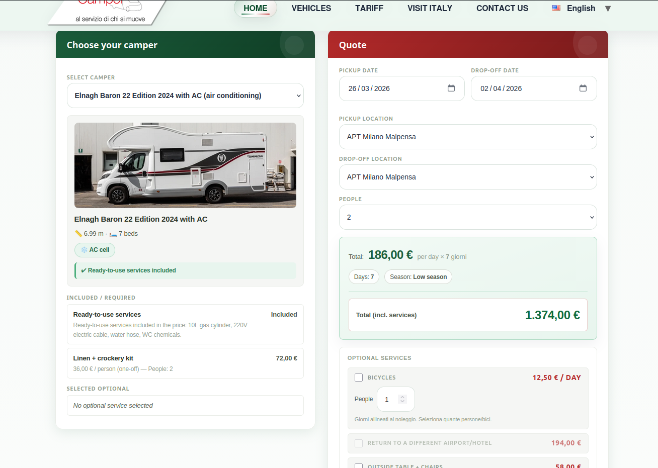 Camper Company quote flow preview