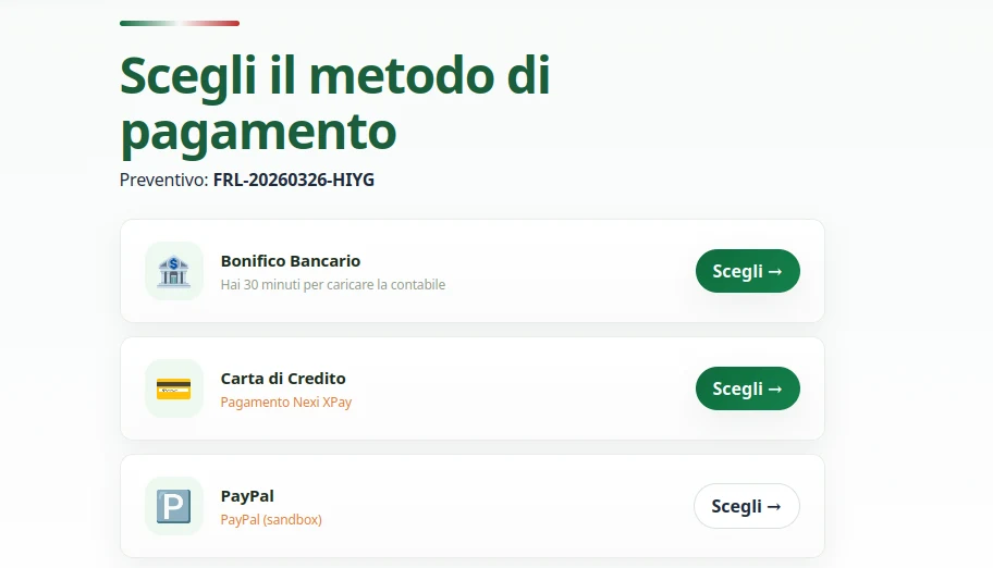Architettura tecnica del preventivatore