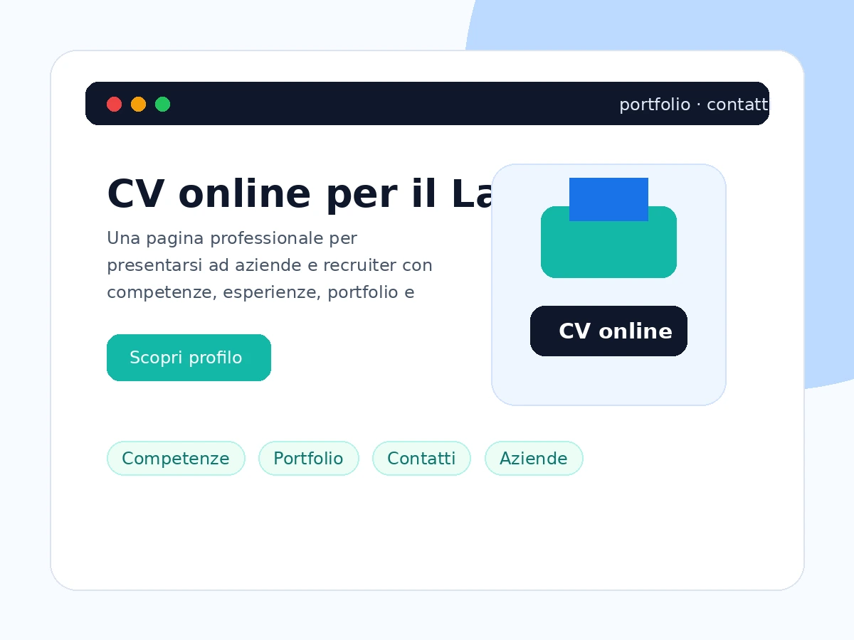 Anteprima demo CV online per il lavoro