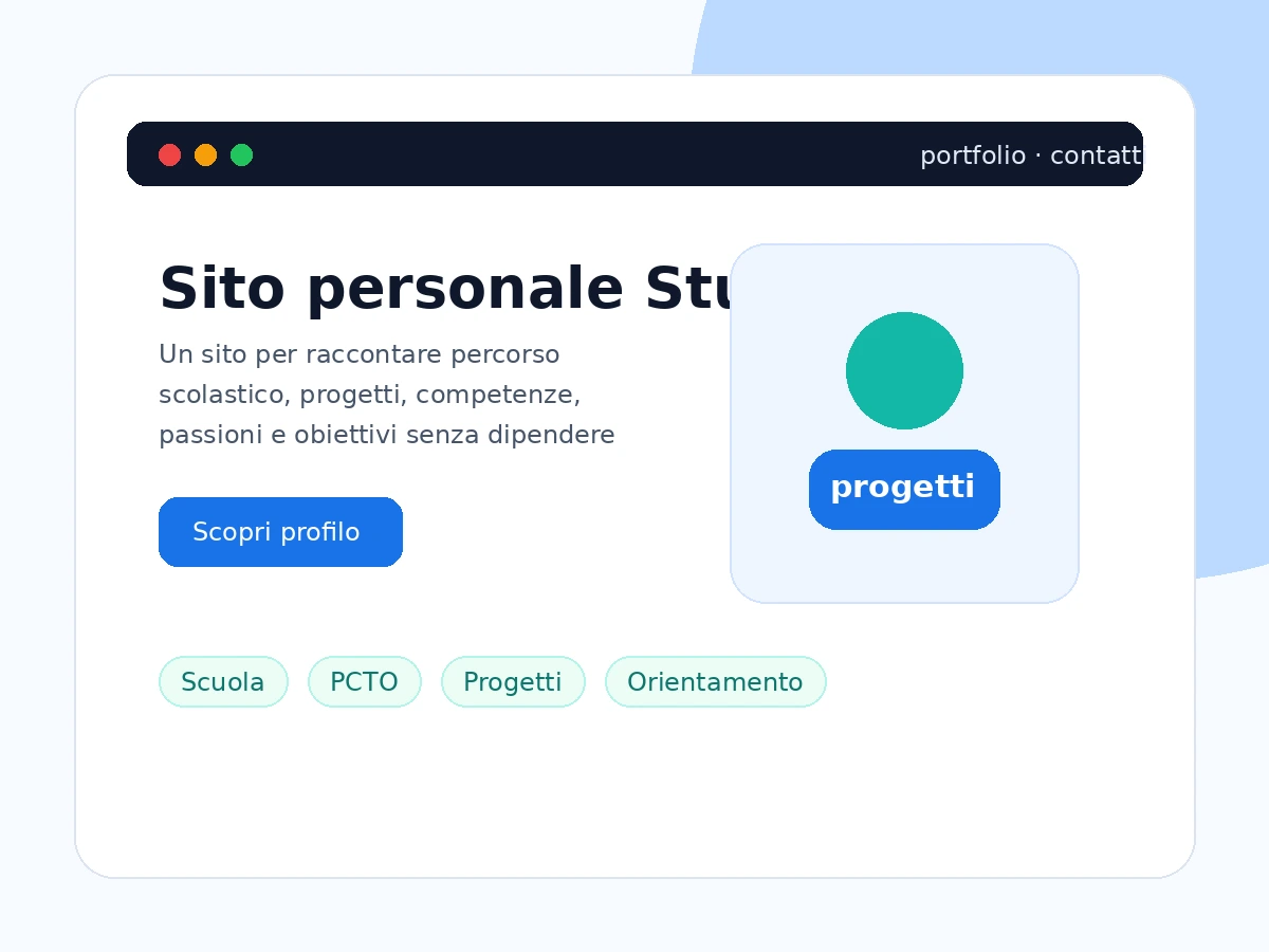 Anteprima demo sito personale per studente