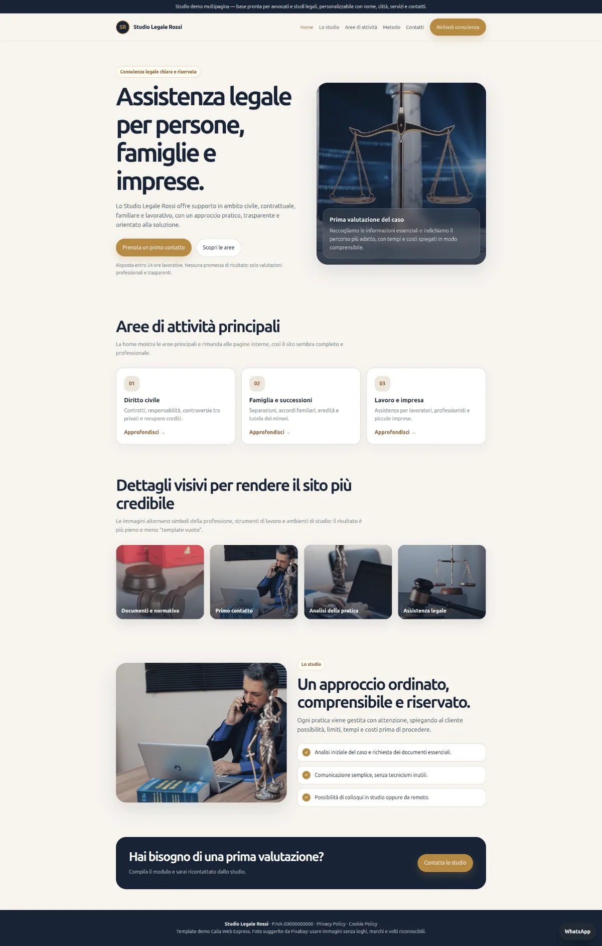 Anteprima demo sito per studio legale