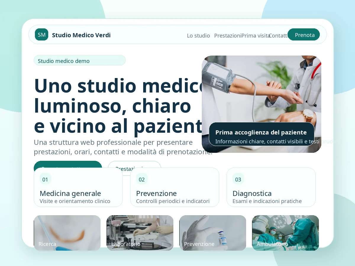 Anteprima demo sito per studio medico